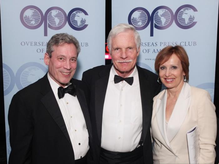 Allan with Ted Turner and Susan Lisovicz at the OPC Awards Dinner